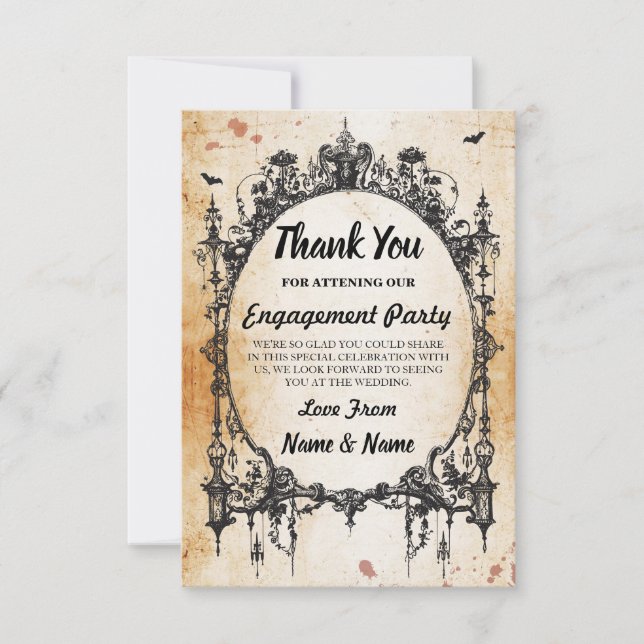 Carte de mariage de remerciement Halloween Cadre g (Devant)