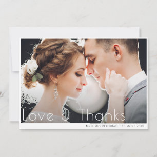 carte de mariage de remerciement minimale