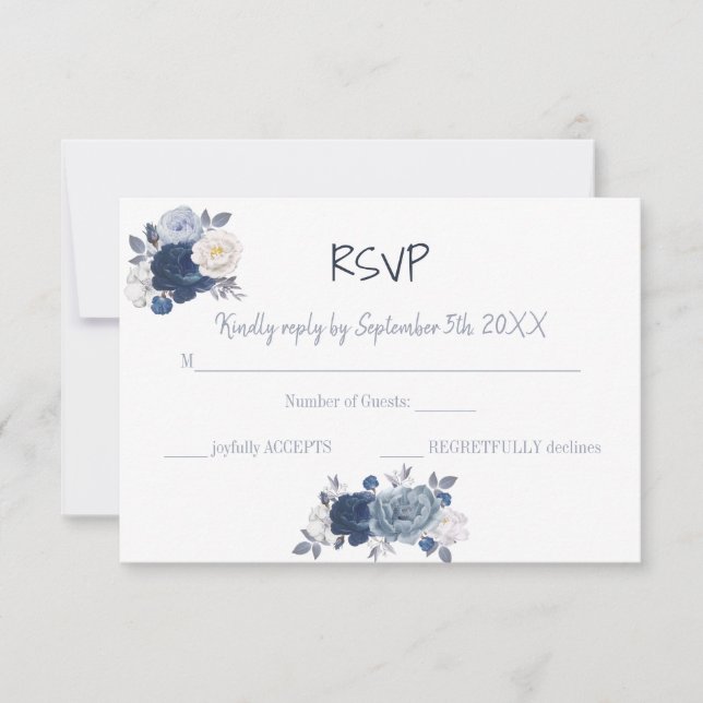 Carte de Mariage de réponse RSVP (Devant)