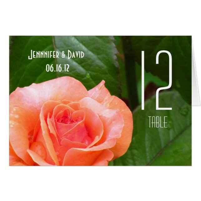 Carte de Mariage de Rose de corail (Devant Horizontal)