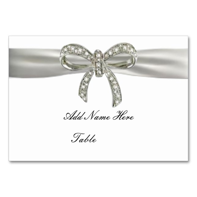Carte de Mariage de table Diamond Bow (Devant)