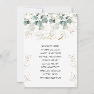 Carte de Mariage de table Eucalyptus