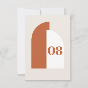Carte de Mariage de table moderne Burange Orange A