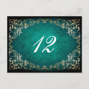 carte de mariage de table rustique aqua regal