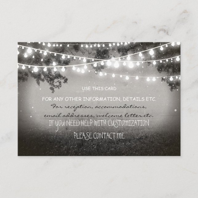 carte de mariage des lanternes de nuit pour toute  (Devant)