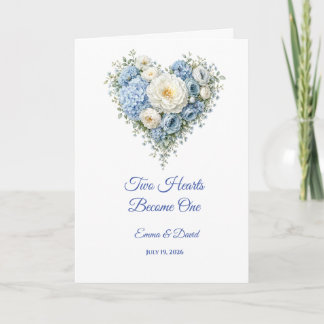 Carte de mariage Deux cœurs deviennent un