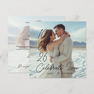 Carte de mariage d'hiver personnalisée simple mode