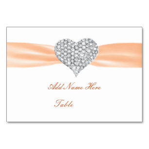 Carte de Mariage Diamond Heart Orange
