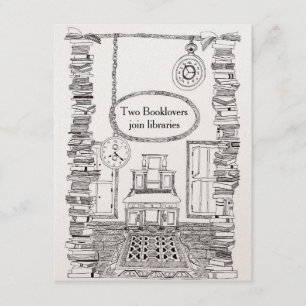 Carte de mariage d'invitation de Booklovers