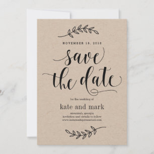 Carte de mariage 'Élégance Rustique' Kraft pour an