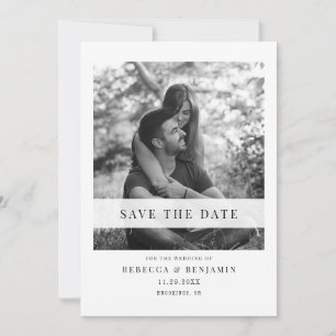 Carte de mariage élégante avec photo pour annoncer