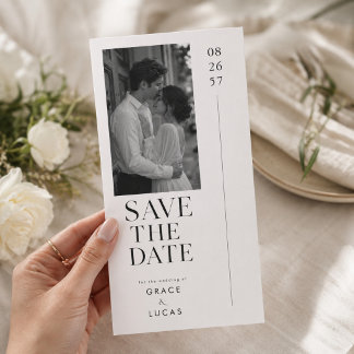 Carte de mariage Élégante avec Typographie pour Sa