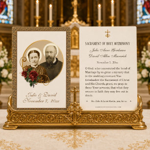 Carte de mariage élégante en or St. Zélie & Louis