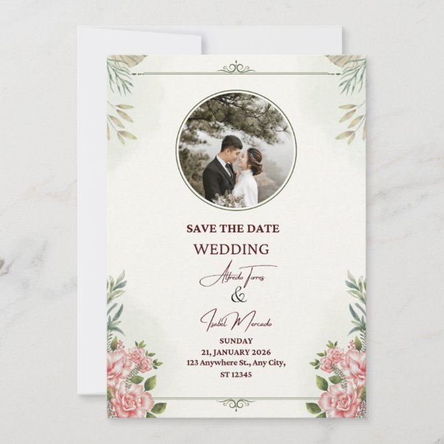 Carte de mariage élégante et inspirante (Devant)