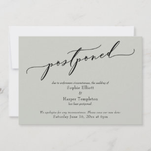 Carte de mariage élégante et simple verte sauge re
