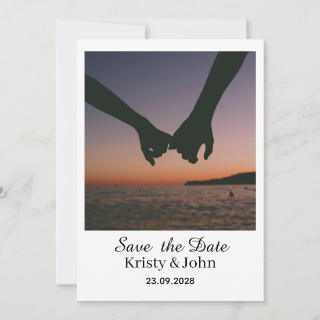 Carte de mariage élégante pour annoncer la date (Devant)