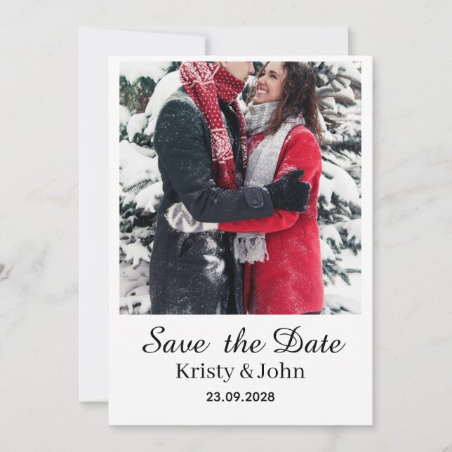 Carte de mariage élégante pour annoncer la date de (Devant)