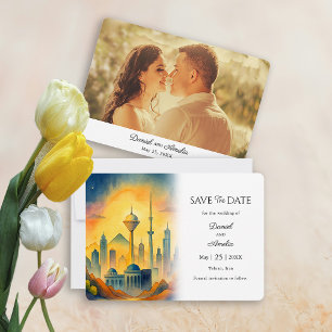 Carte de mariage élégante Téhéran Iran à retenir l