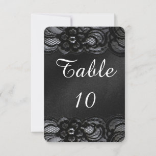 Carte de Mariage en dentelle noire et satin