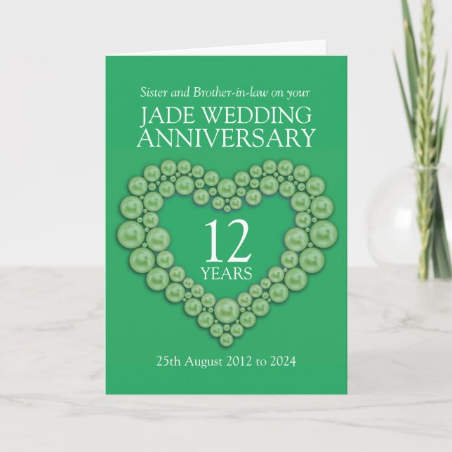 Carte de mariage en jade pour sœur (Devant)