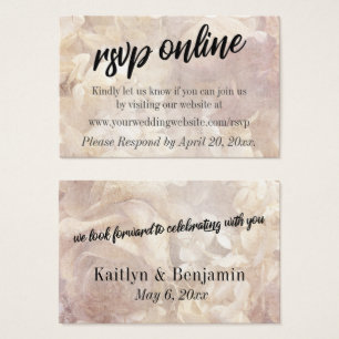 Carte de Mariage en ligne RSVP vintage, Floral, Ro