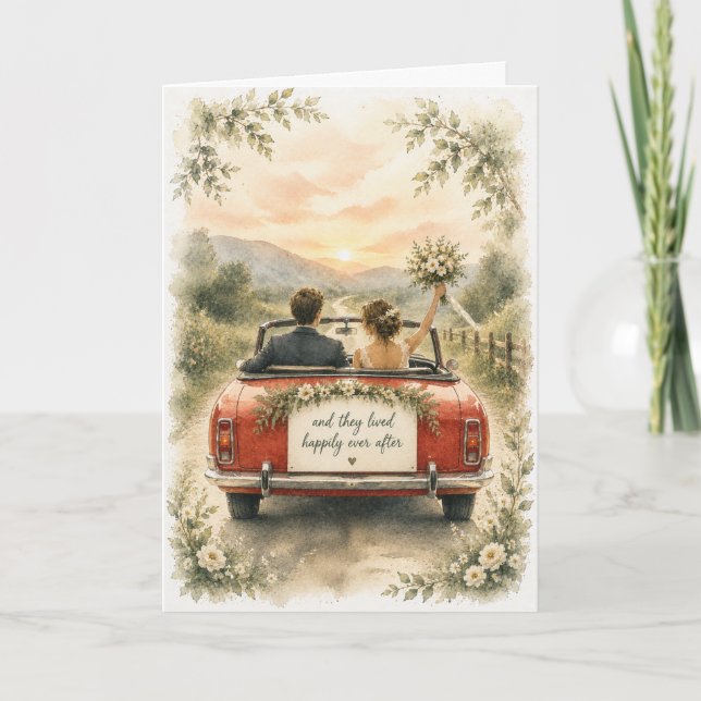 Carte de mariage et d'anniversaire de mariage Pour (Devant)