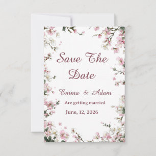 Carte de mariage  Fleur de pastel doux pour annonc