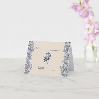 Carte de mariage floral bleu réservé