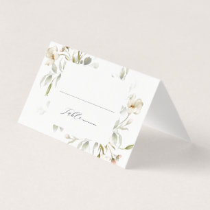 Carte de Mariage floral élégante Blanc Sage Blush