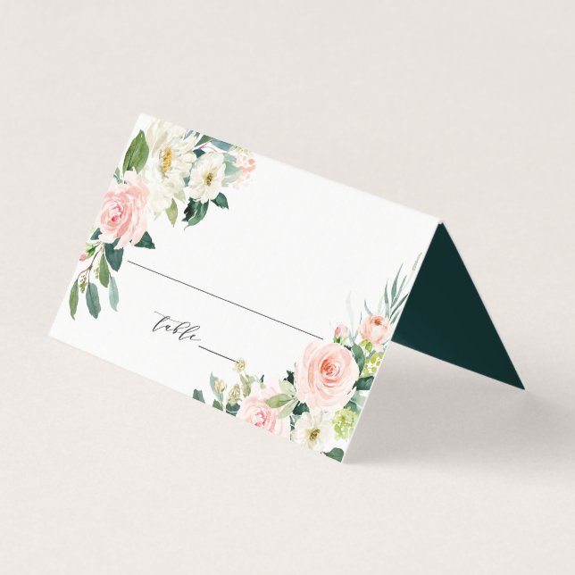 Carte de Mariage floral floral à fleurs blanches (Front)