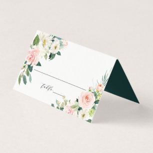 Carte de Mariage floral floral à fleurs blanches