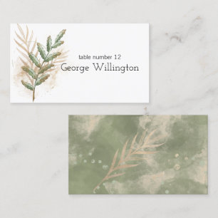 Carte de Mariage Floral Verte Gold Sage