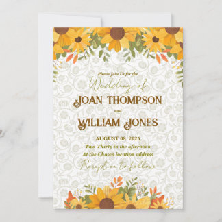 Carte de mariage florale simple