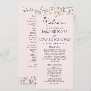 Carte de mariage florale simple et moderne avec fl