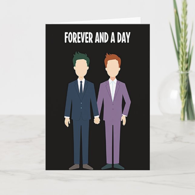 Carte de mariage gay pour amour éternel (Devant)