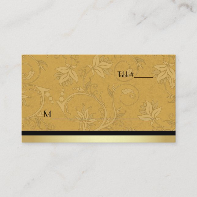 Carte de Mariage Golden Nouveau Fleur (Devant)