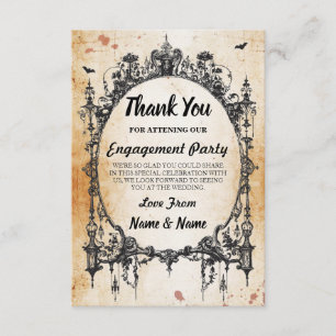 Carte de mariage Halloween Merci Cadre gothique