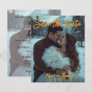 Carte de mariage hivernal moderne simple personnal