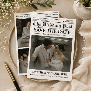Carte de mariage 'Journal Enregistrez la date'
