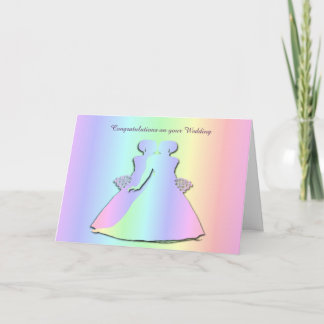 Carte de mariage lesbienne Pastel Pride pour marié
