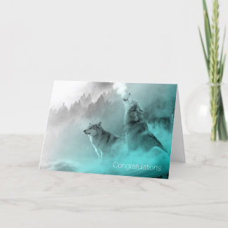 Carte de mariage Loups Âme Sœur