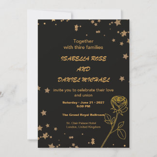 Carte de mariage Luxe Or pour annoncer la date