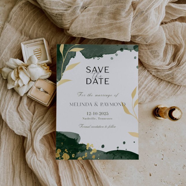 Carte de Mariage Luxueuse Botanique Verte pour Sau (Créateur téléchargé)