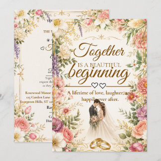 Carte de mariage luxueuse modifiable 5x7 pour invi