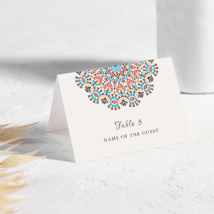 Carte de mariage Mandala Floral Turquoise Agate