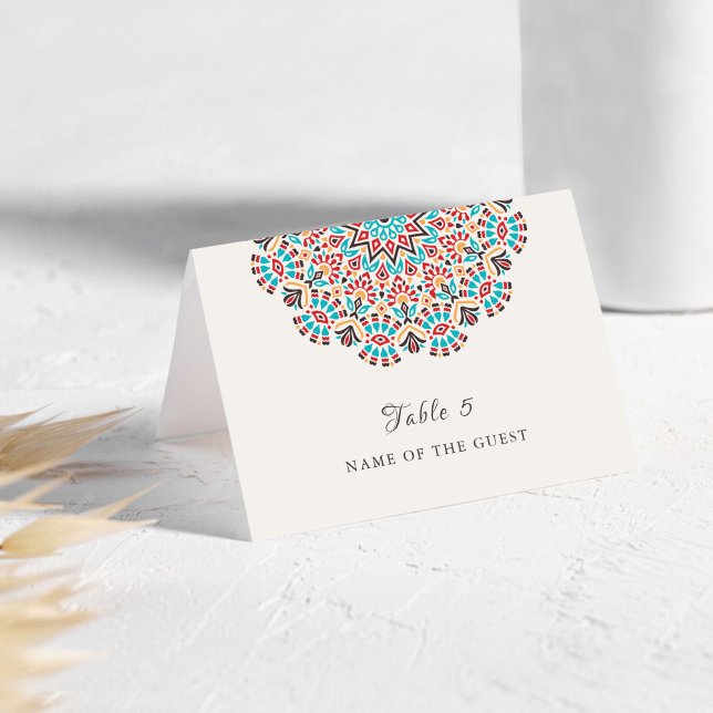 Carte de mariage Mandala Floral Turquoise Agate (Créateur téléchargé)