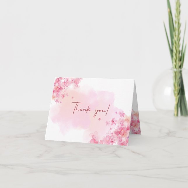 Carte de Mariage Merci Floral (Devant)