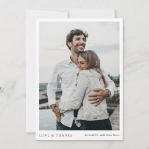 Carte de Mariage Merci photo Bourgogne moderne