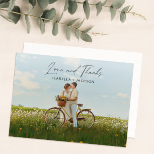 Carte de Mariage Merci photo moderne et élégant
