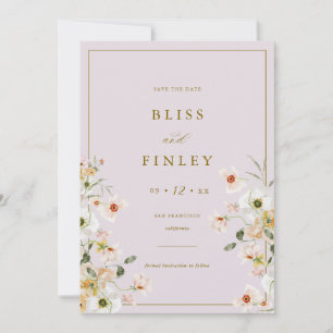 Carte de mariage minimale Floral BLISS Save The Da
